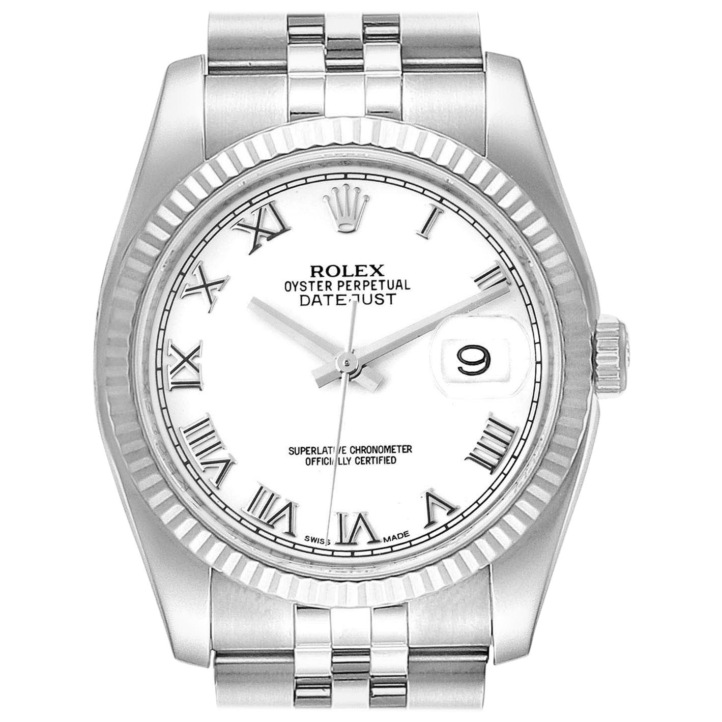 Rolex Datejust Steel White Gold Jubilee Bracelet Men's Watch 116234 For Sale