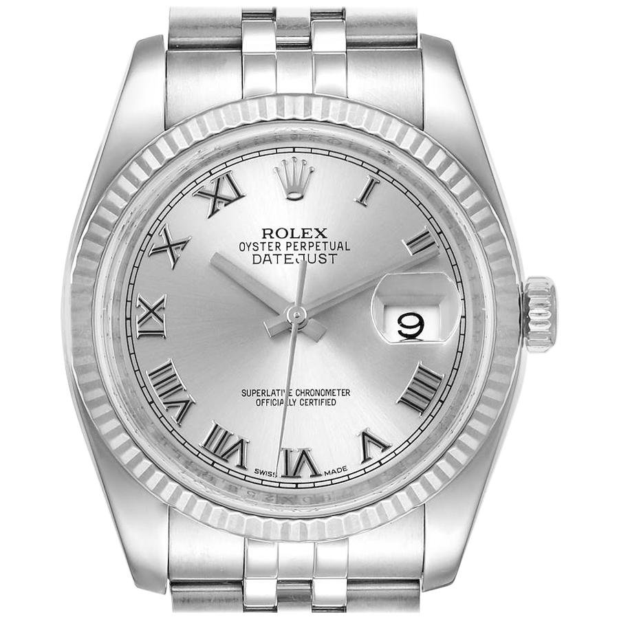 Rolex Datejust Steel White Gold Jubilee Bracelet Men's Watch 116234