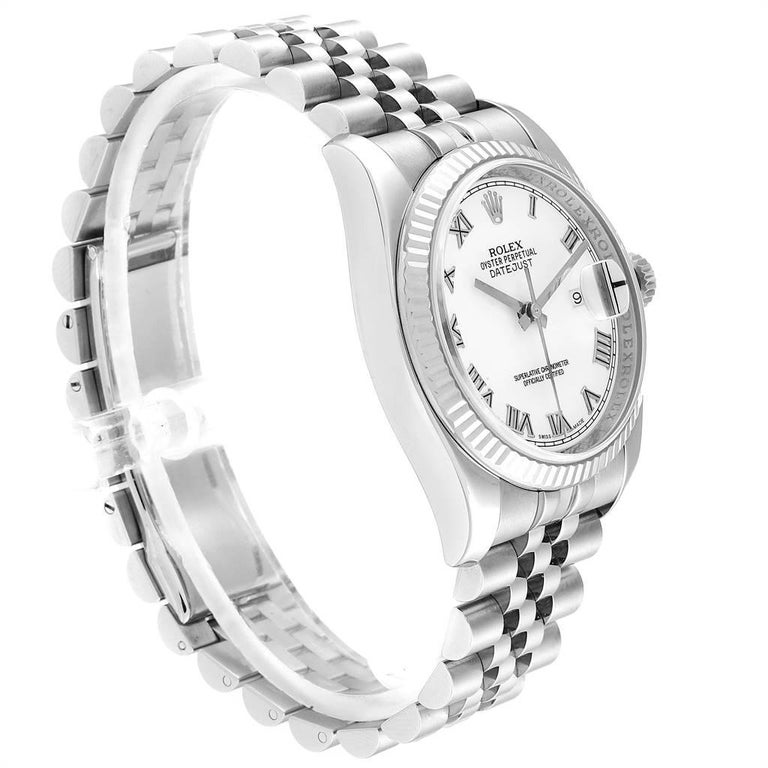 Rolex Datejust Steel White Gold Jubilee Bracelet Watch 116234 For Sale