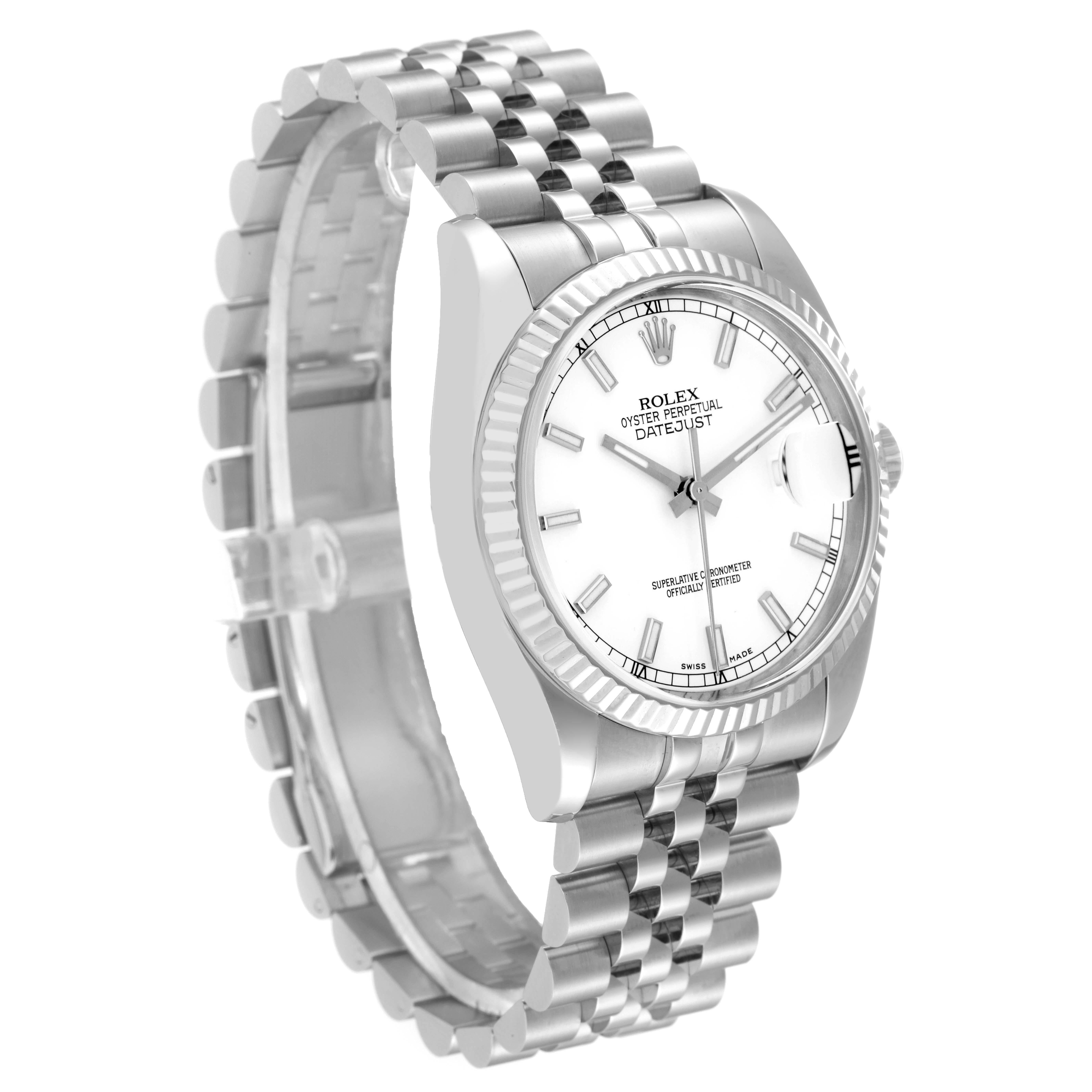 Rolex Datejust Steel White Gold Jubilee Bracelet Watch 116234 In Excellent Condition In Atlanta, GA