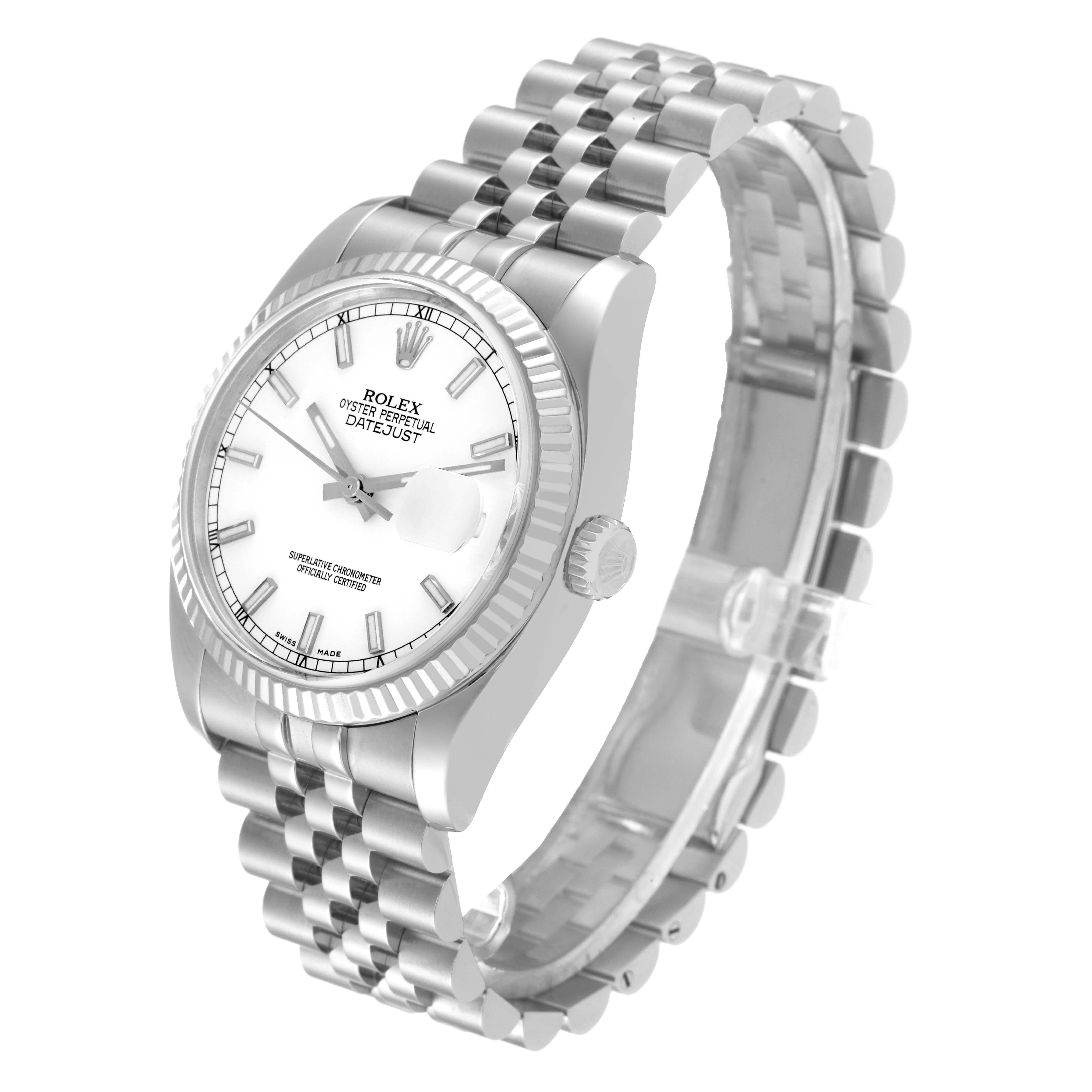 Men's Rolex Datejust Steel White Gold Jubilee Bracelet Watch 116234
