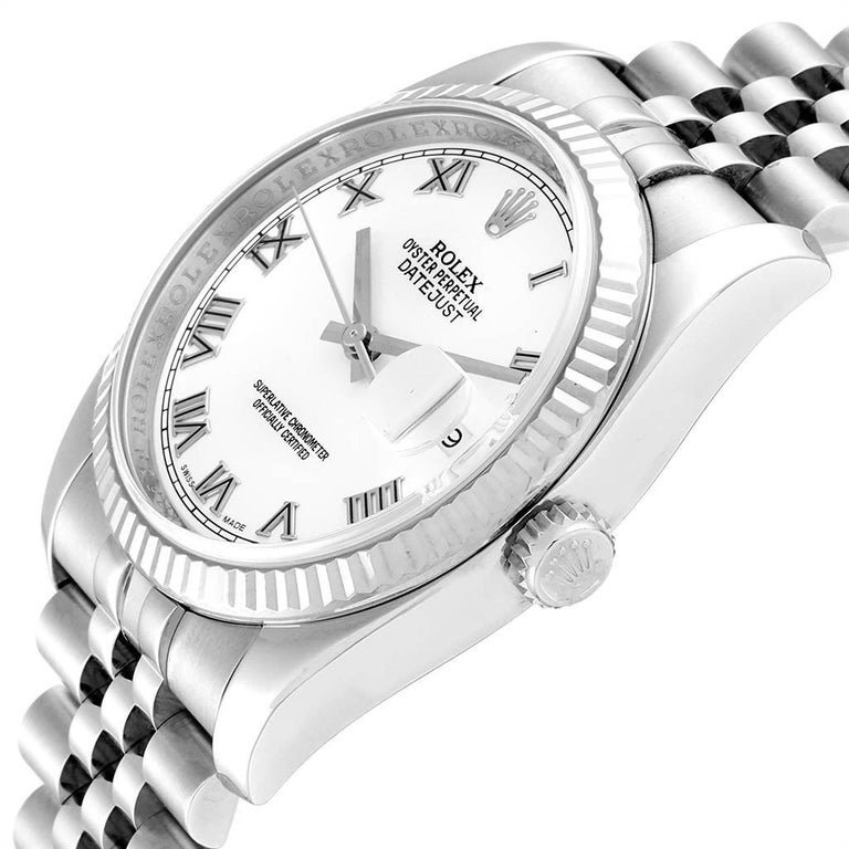 Rolex Datejust Steel White Gold Jubilee Bracelet Watch 116234 For Sale