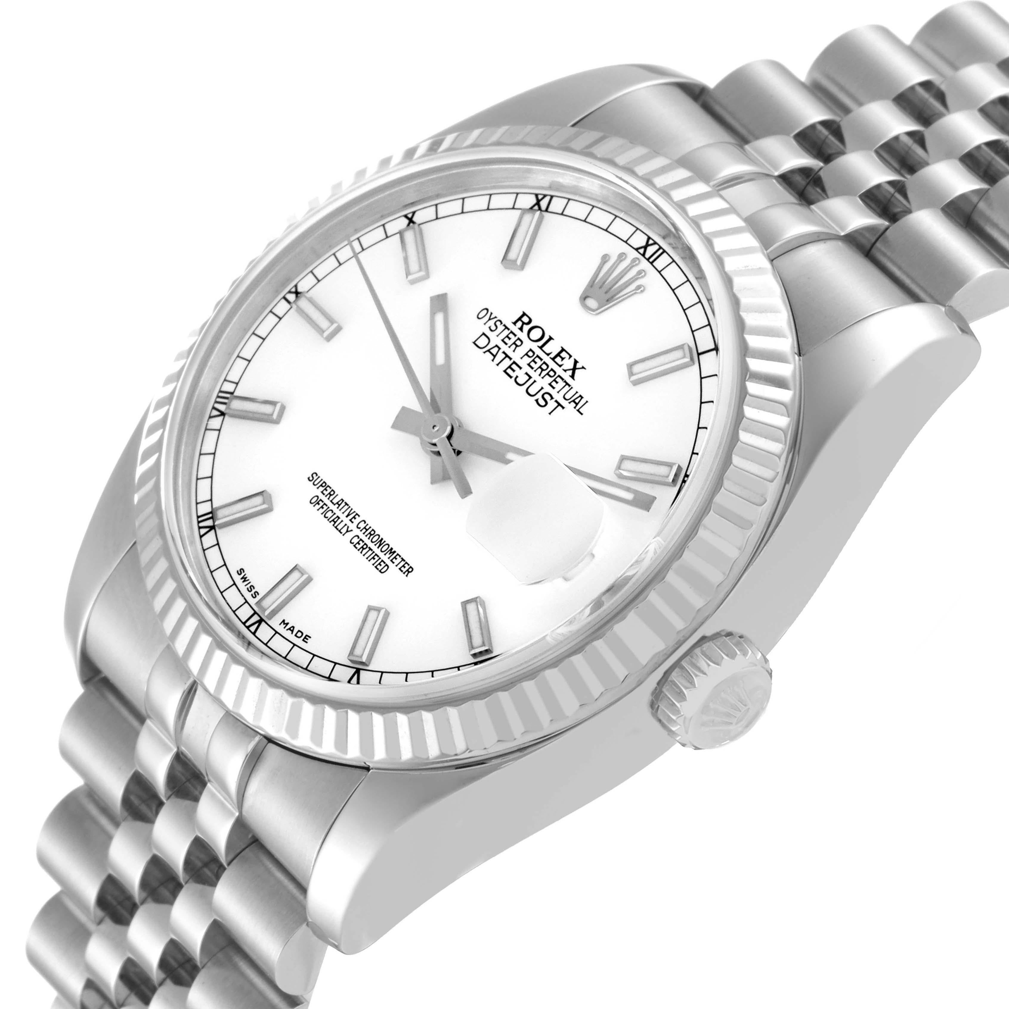 Rolex Datejust Steel White Gold Jubilee Bracelet Watch 116234 1
