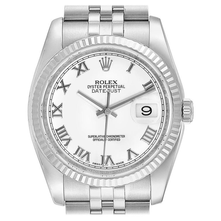 Rolex Datejust Steel White Gold Jubilee Bracelet Watch 116234 For Sale
