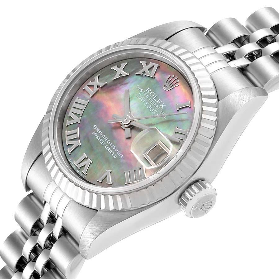 Rolex Datejust Steel White Gold Mother of Pearl Dial Ladies Watch 69174 Papers In Good Condition In Atlanta, GA