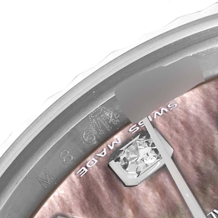 Rolex Datejust Steel White Gold MOP Diamond Dial Ladies Watch 179174 1