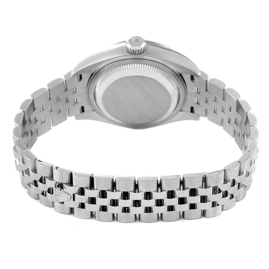 Rolex Datejust Damenuhr aus Stahl und Weißgold mit MOP-Diamant-Zifferblatt 279174 Boxkarte im Angebot 6