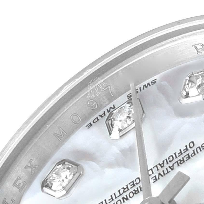 Rolex Datejust Steel White Gold MOP Diamond Ladies Watch 179174 2