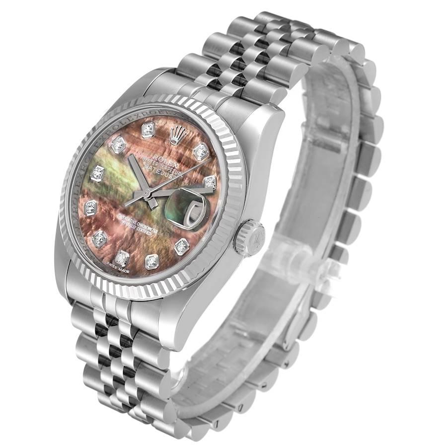 Men's Rolex Datejust Steel White Gold MOP Diamond Mens Watch 116234 For Sale