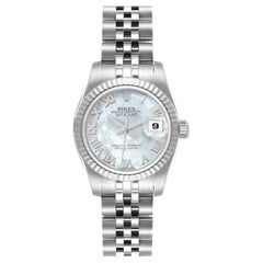 Rolex Datejust Acciaio Oro Bianco MOP Quadrante Romano Donna Orologio 179174 Scheda Scatola