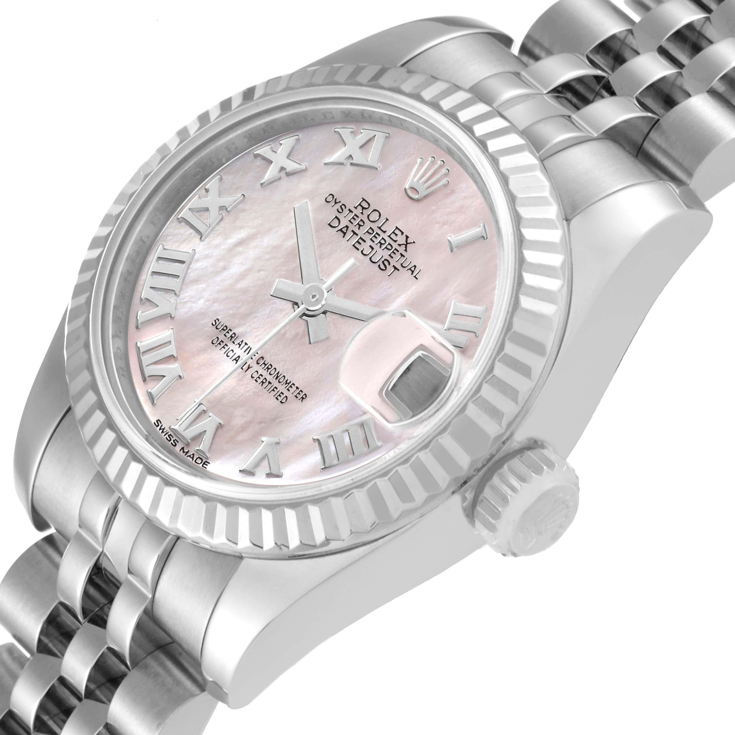 Rolex Datejust Steel White Gold Mother of Pearl Dial Ladies Watch 179174 1