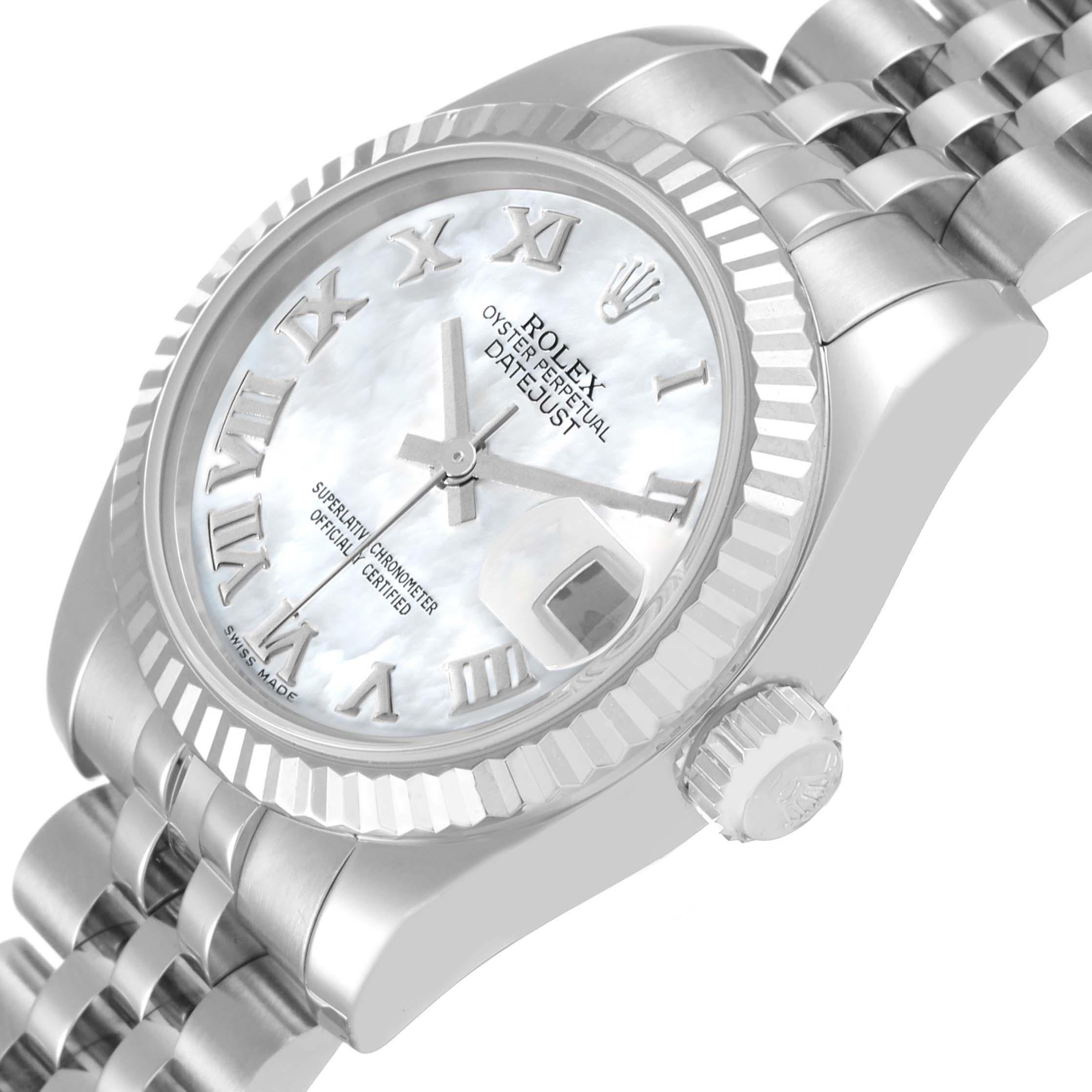 Rolex Datejust Steel White Gold Mother of Pearl Dial Ladies Watch 179174 For Sale 1