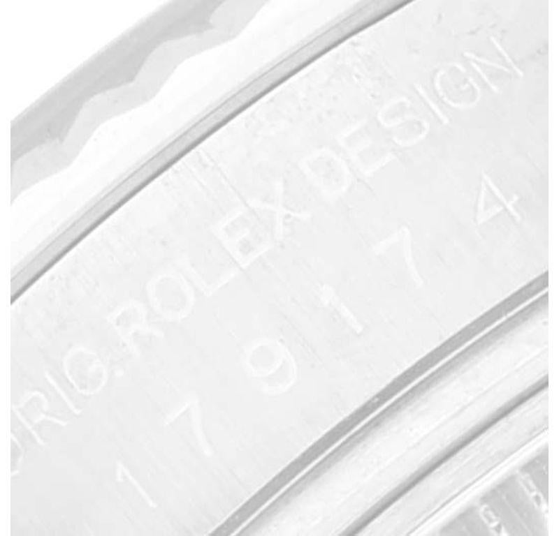 Rolex Montre Datejust en acier et or blanc avec cadran en nacre, pour femmes 179174 en vente 3