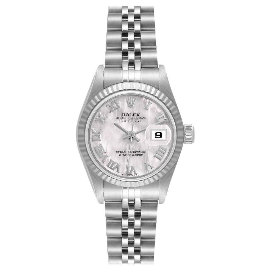 Rolex Datejust Steel White Gold Mother of Pearl Dial Ladies Watch 69174