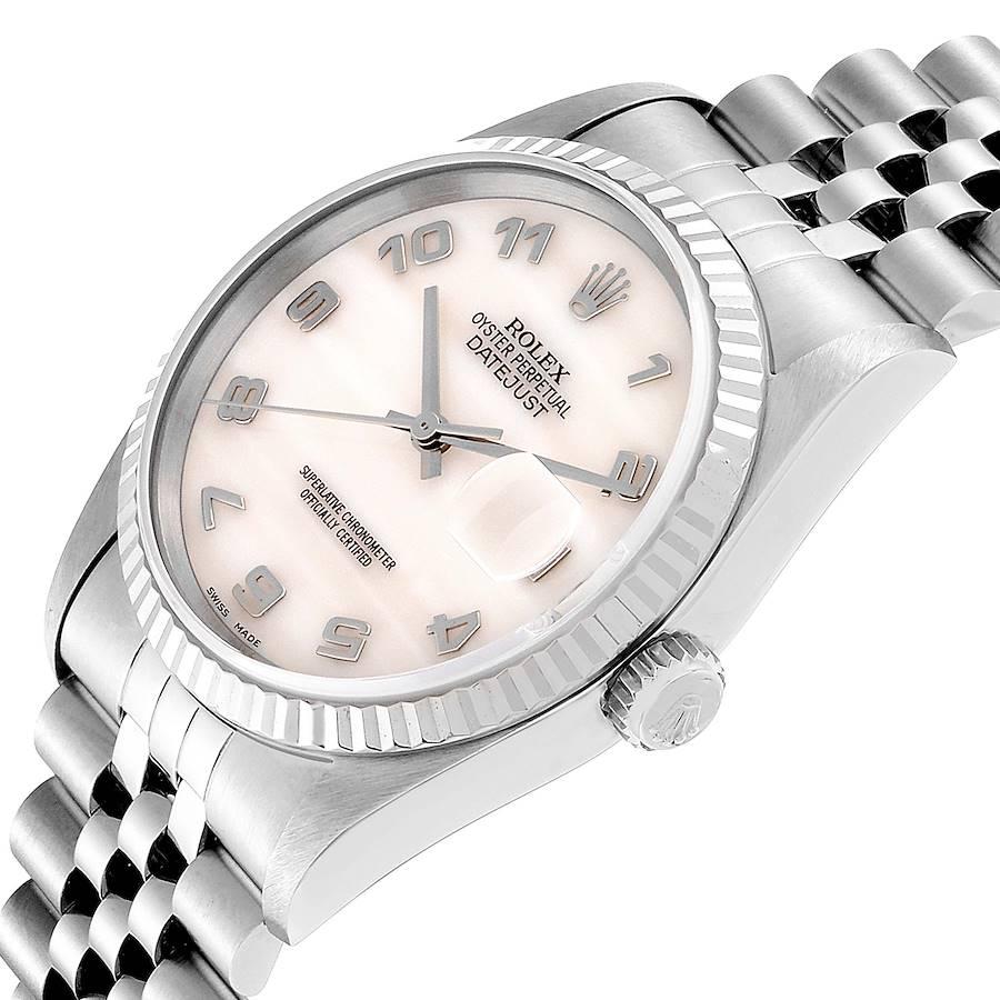 Rolex Datejust Steel White Gold Mother of Pearl Dial Men's Watch 16234 1