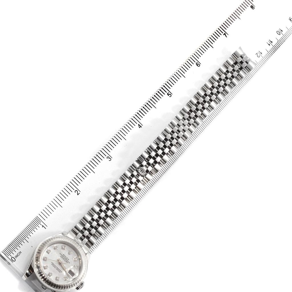Rolex Datejust Steel White Gold Mother of Pearl Diamond Dial Ladies Watch 179174 For Sale 7