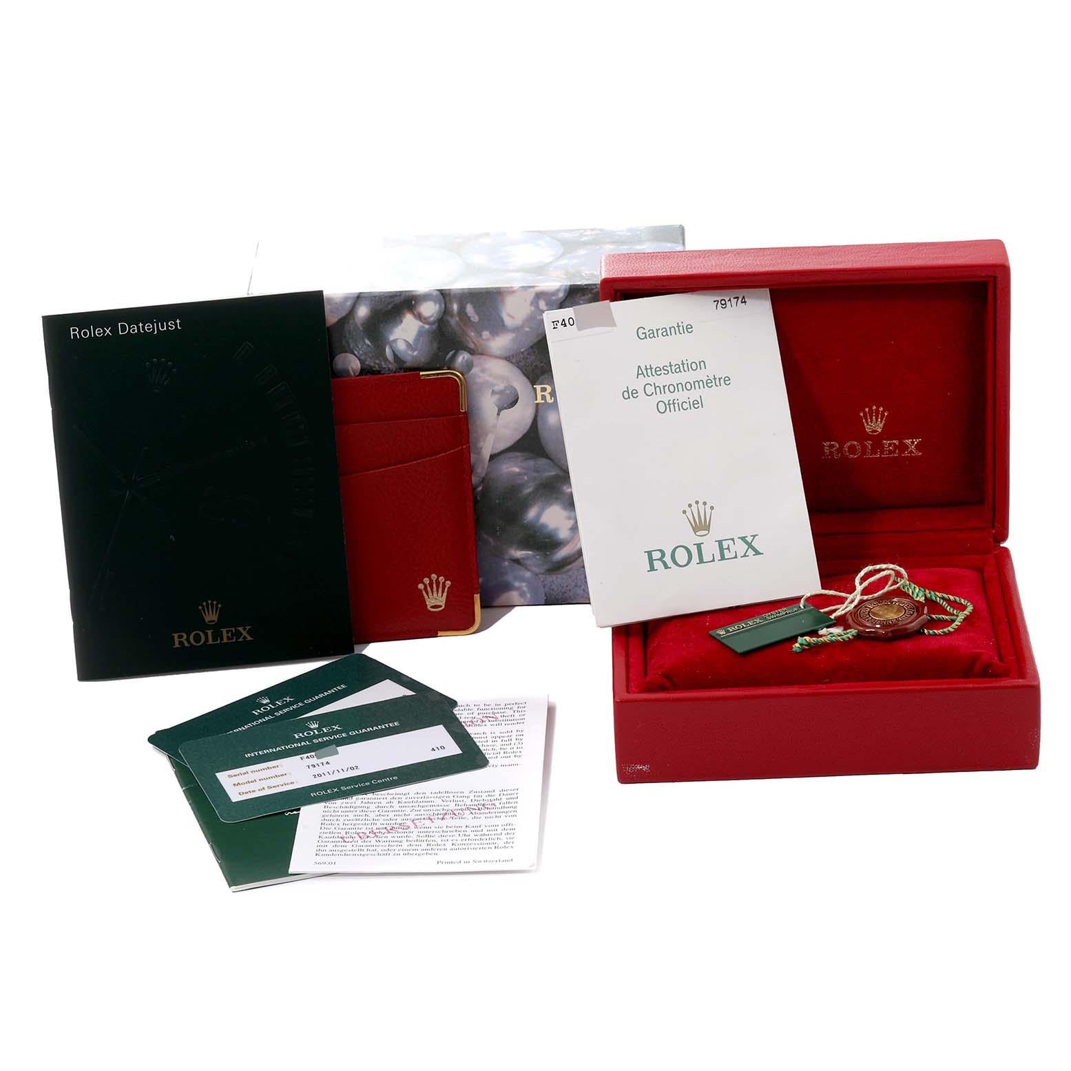 Rolex Montre Datejust en acier et or blanc avec cadran en nacre et diamants, pour femmes 79174 6
