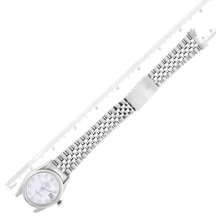 Rolex Datejust Steel White Gold Mother of Pearl Diamond Dial Mens Watch 16234 3