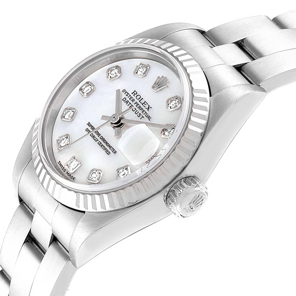 Rolex Datejust Steel White Gold Mother of Pearl Diamond Ladies Watch 79174 For Sale 1