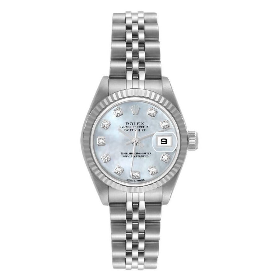 Rolex Datejust Acero Oro Blanco Madreperla Diamante Reloj Señora 79174