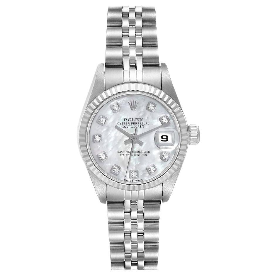 Rolex Datejust 31 Steel White Gold Mother Of Pearl Diamond Ladies Watch ...