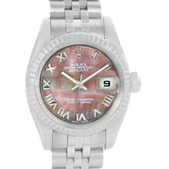 Rolex Datejust Steel White Gold Mother of Pearl Ladies Watch 179174