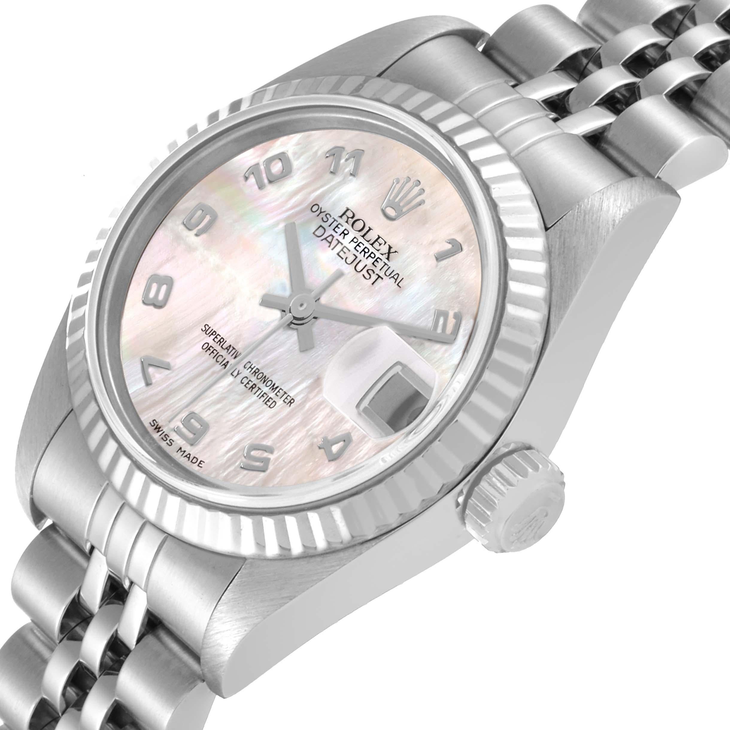 Rolex Datejust Steel White Gold Mother Of Pearl Ladies Watch 79174 1