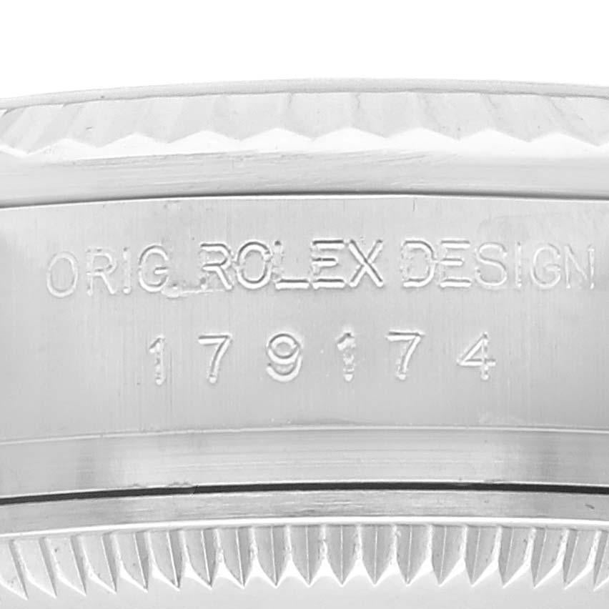 Rolex Montre Datejust en acier et or blanc avec cadran en nacre et rubis 179174 en vente 2