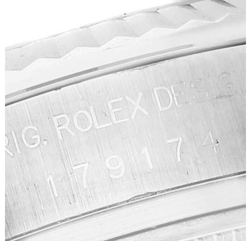 Rolex Datejust Steel White Gold Mother of Pearl Ruby Dial Ladies Watch 179174 For Sale 3