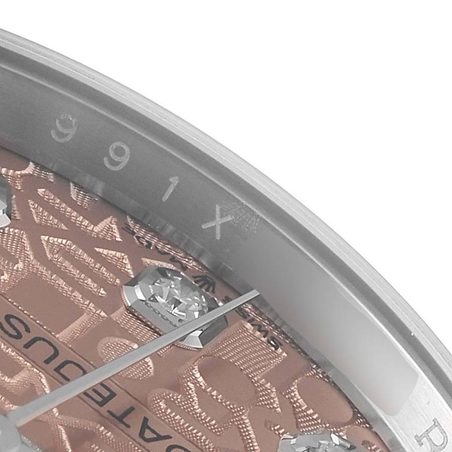 Rolex Datejust Steel White Gold Pink Dial Diamond Watch 126234 Unworn For Sale 2