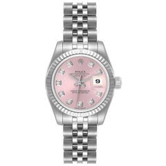 Rolex Datejust Steel White Gold Pink Diamond Dial Ladies Watch 179174 Rolex Datejust Steel White Gold Pink Diamond Dial Ladies Watch 179174