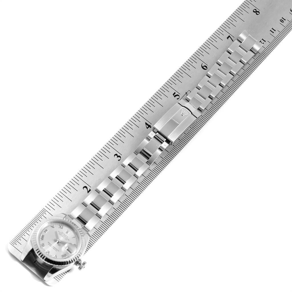 Rolex Datejust Steel White Gold Rhodium Roman Dial Ladies Watch 179174 6