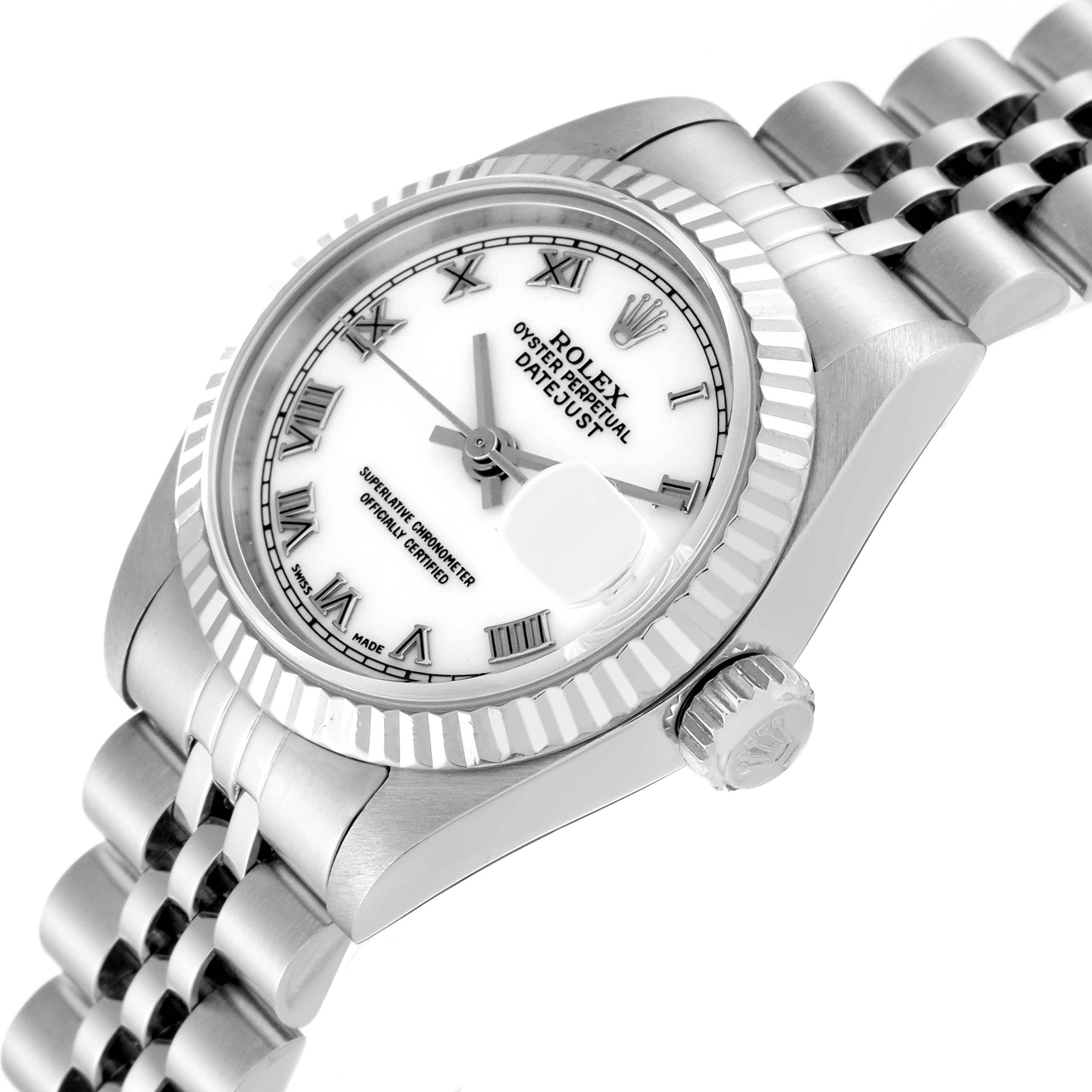 Women's Rolex Datejust Steel White Gold Roman Dial Ladies Watch 69174
