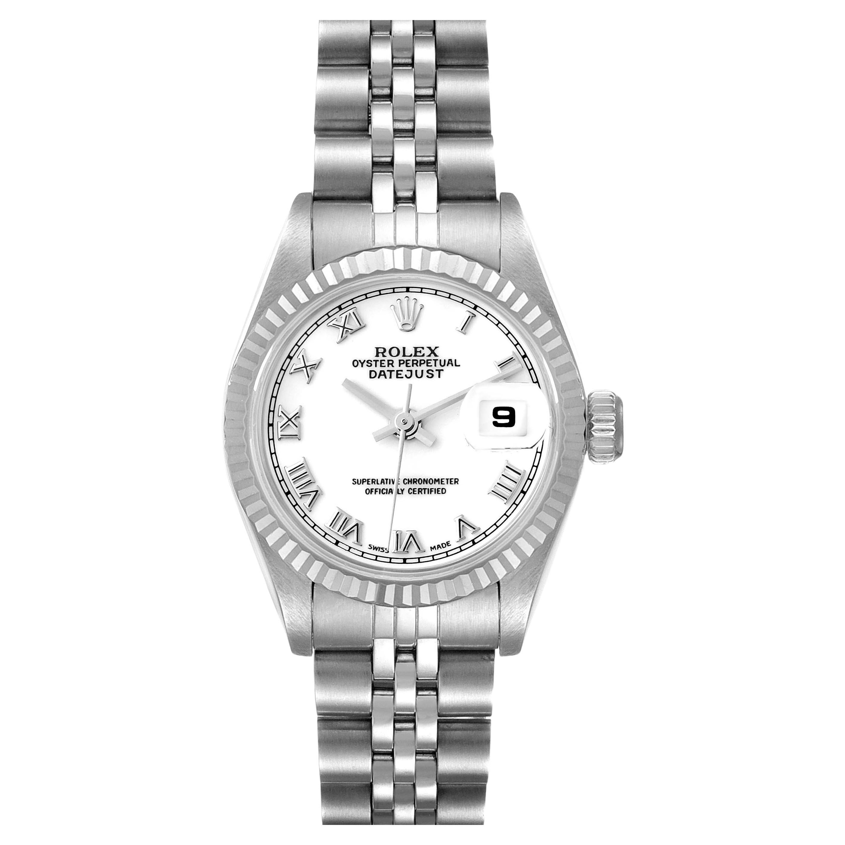 Rolex Datejust Steel White Gold Roman Dial Ladies Watch 69174