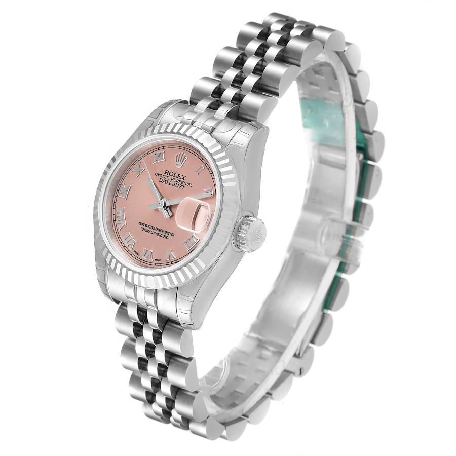 Women's Rolex Datejust Steel White Gold Salmon Dial Ladies Watch 179174 Unworn