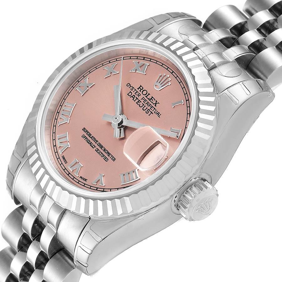 Rolex Datejust Steel White Gold Salmon Dial Ladies Watch 179174 Unworn 1