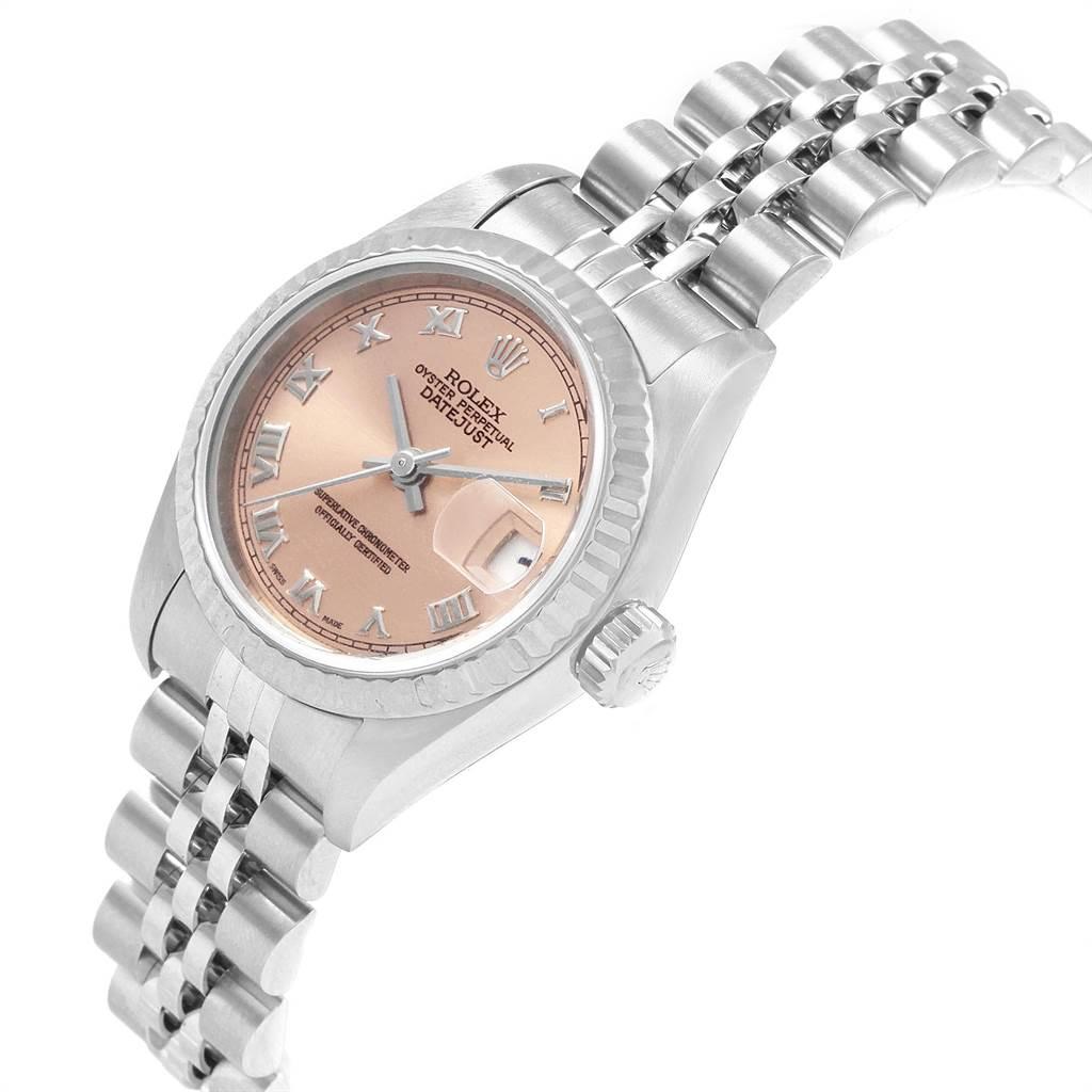 Rolex Datejust Steel White Gold Salmon Dial Ladies Watch 79174 Box Papers In Good Condition In Atlanta, GA