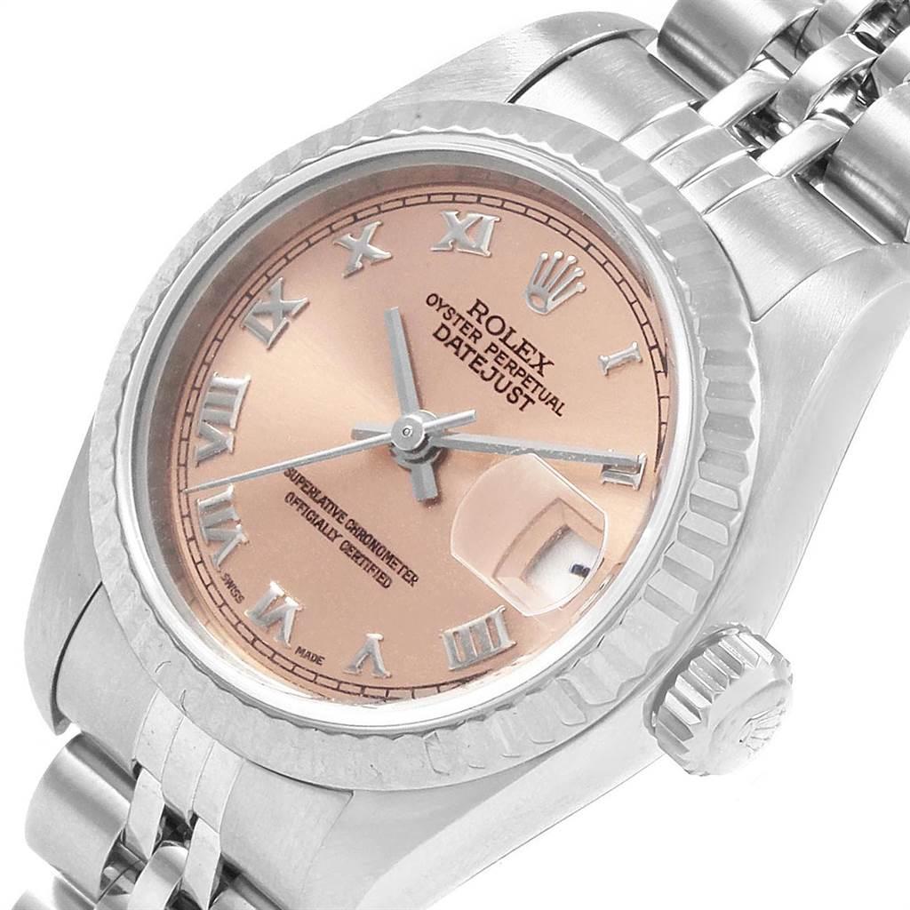 Rolex Datejust Steel White Gold Salmon Dial Ladies Watch 79174 Box Papers 1