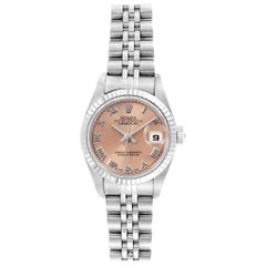 Rolex Datejust Steel White Gold Salmon Dial Ladies Watch 79174 Box Papers