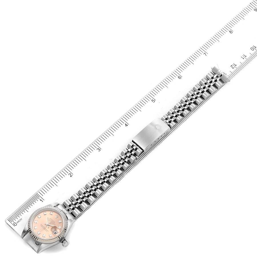 Rolex Datejust Steel White Gold Salmon Diamond Dial Ladies Watch 79174 For Sale 6