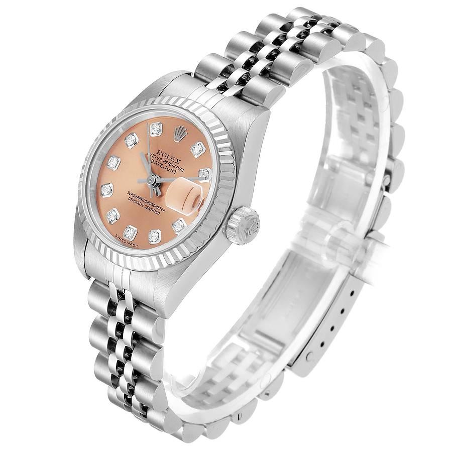 Women's Rolex Datejust Steel White Gold Salmon Diamond Dial Ladies Watch 79174 For Sale