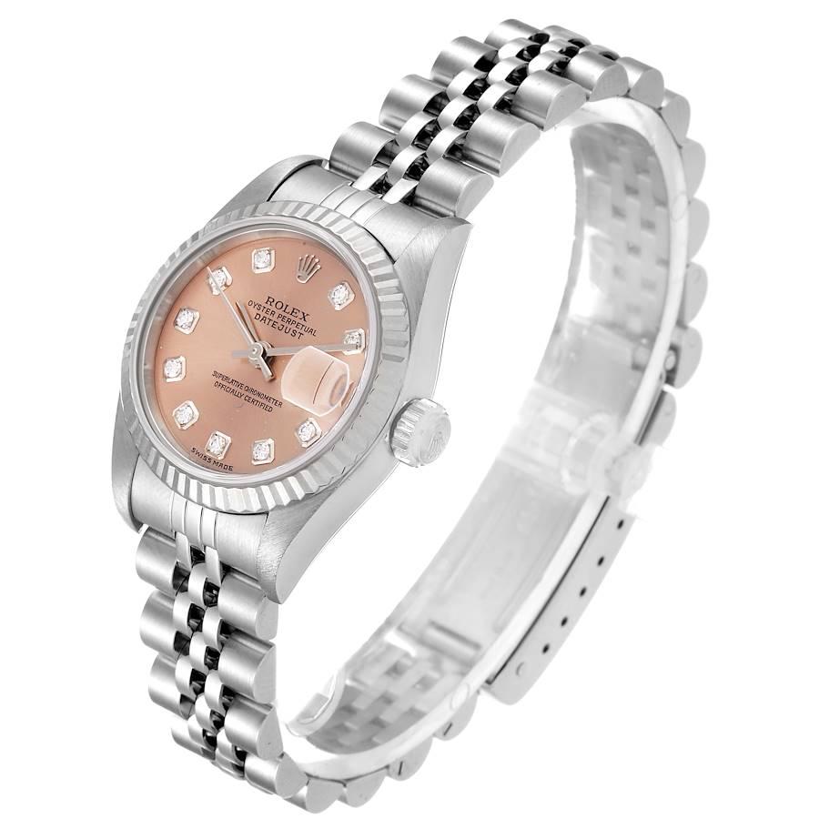 Women's Rolex Datejust Steel White Gold Salmon Diamond Dial Ladies Watch 79174