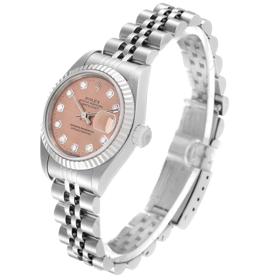  Rolex Montre Datejust en acier et or blanc avec cadran en diamant saumon 79174 pour femmes Pour femmes 
