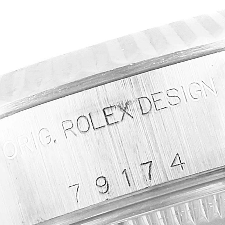 Rolex Datejust Steel White Gold Salmon Diamond Dial Ladies Watch 79174 For Sale 2