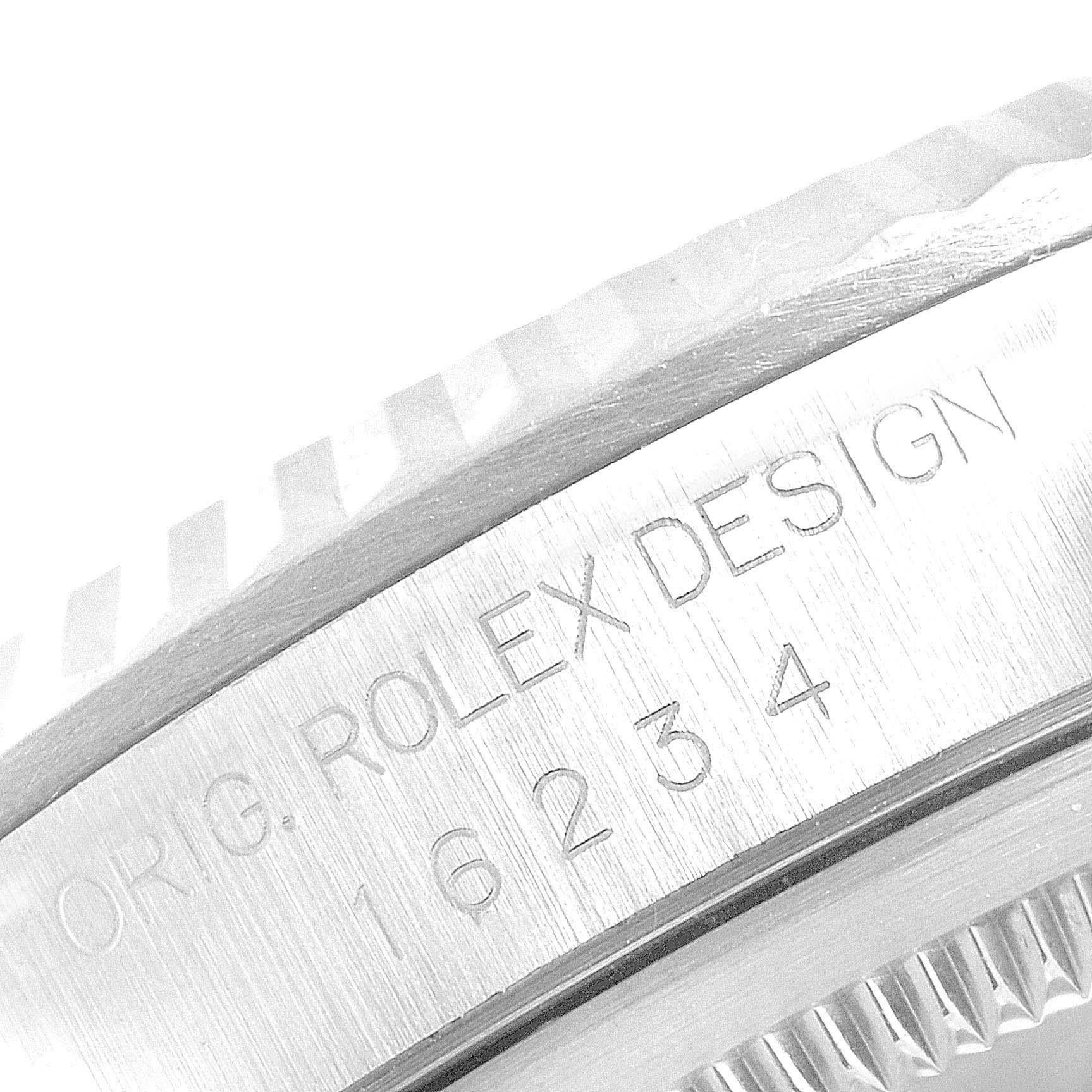 Rolex Datejust Steel White Gold Salmon Diamond Dial Men's Watch 16234 For Sale 4