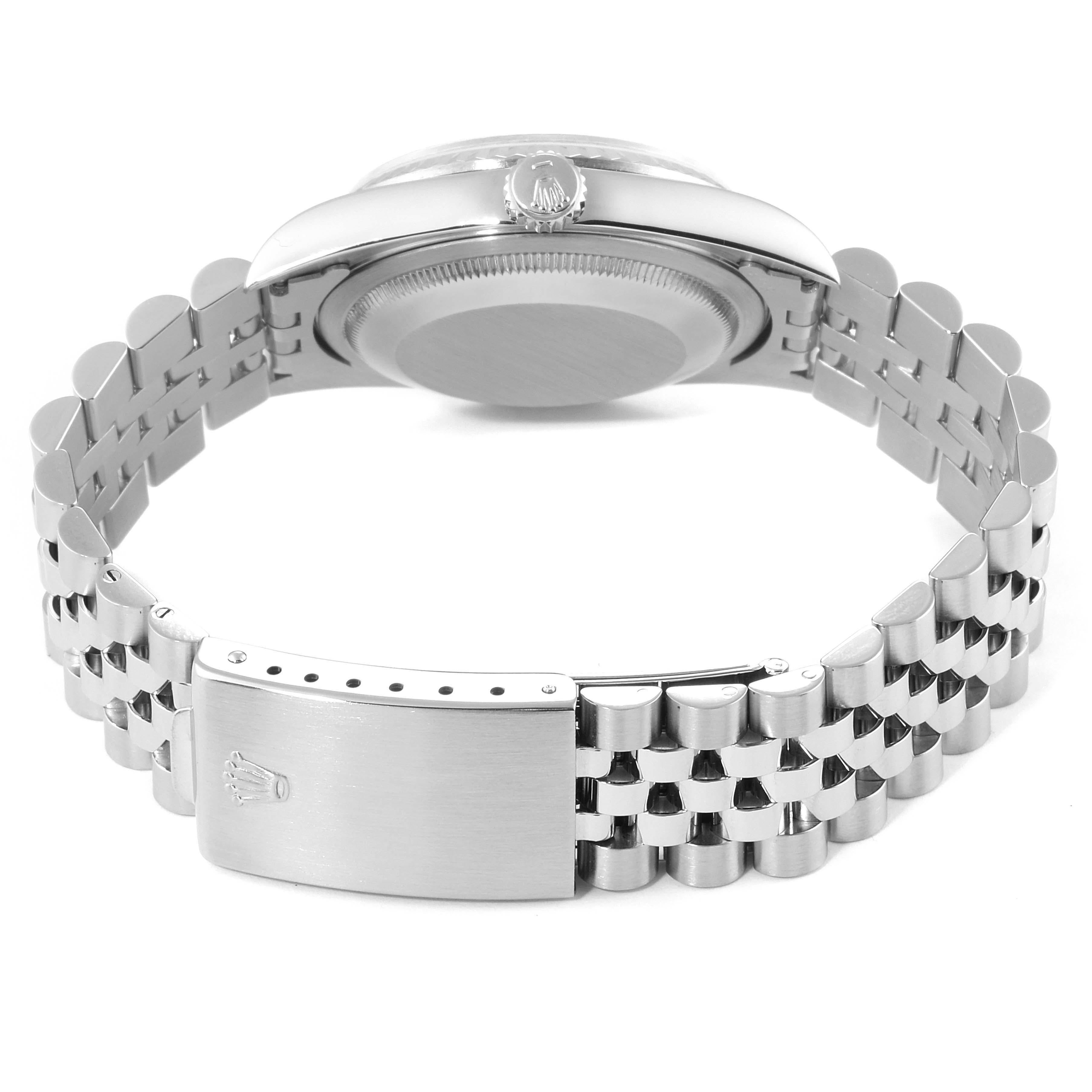 Rolex Datejust Steel White Gold Salmon Diamond Dial Men's Watch 16234 For Sale 5