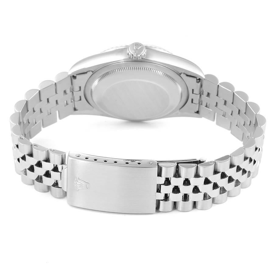Rolex Datejust Steel White Gold Salmon Diamond Dial Men's Watch 16234 3