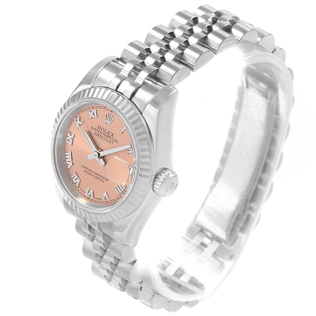 Rolex Datejust Steel White Gold Salmon Roman Dial Ladies Watch 179174 For Sale 6