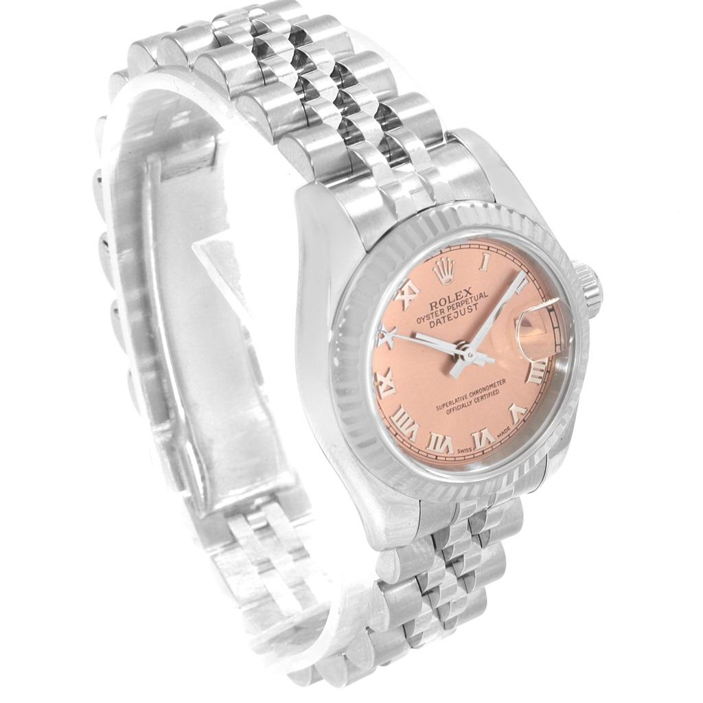 Women's Rolex Datejust Steel White Gold Salmon Roman Dial Ladies Watch 179174 For Sale