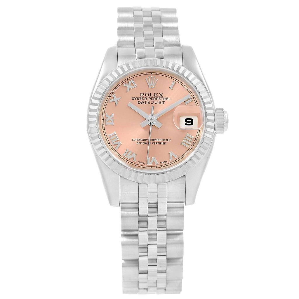 Rolex Datejust Steel White Gold Salmon Roman Dial Ladies Watch 179174 For Sale 4